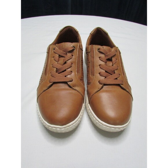 Clarks Collection Caroline Ella Leather Women's Sneakers Cognac Brown Size 8 - Picture 2 of 7